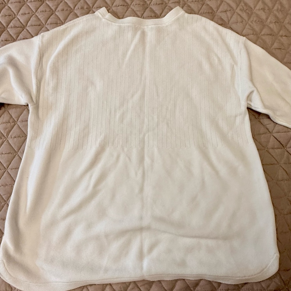 Talbots Double Buttons On Side Funnel Neck Tee Si… - image 8